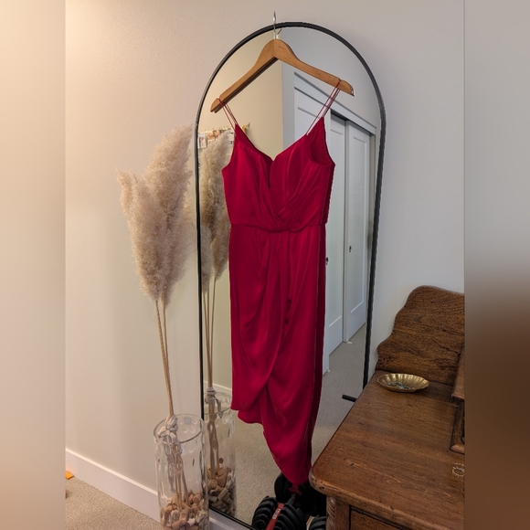 Zimmermann Asymmetrical Red Silk Dress - Picture 1 of 6